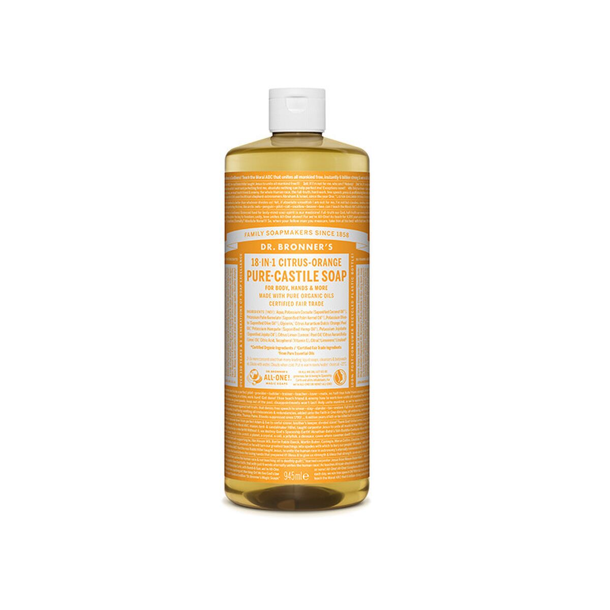 Flydende sæbe Dr Bronner's 18 in 1 Citrus Orange 945 ml